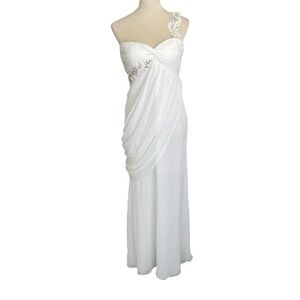 David’s Bridal Studio Floral One-Shoulder Ethereal Bridal Gown Dress Women 8